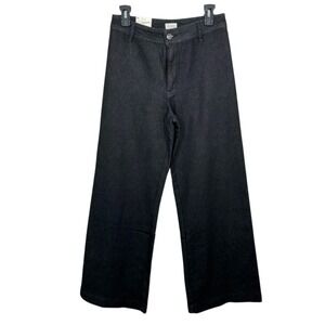 Z Supply Rilynn Wide Leg Trouser Black Sand Denim Jeans Size 28 NWT Contemporary